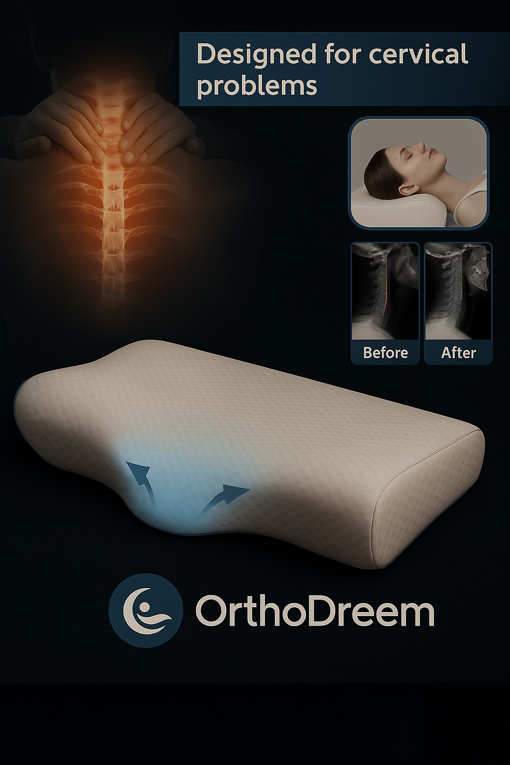 OrthoDreem™ Memory Foam Bed Orthopedic Pillow Neck Protection