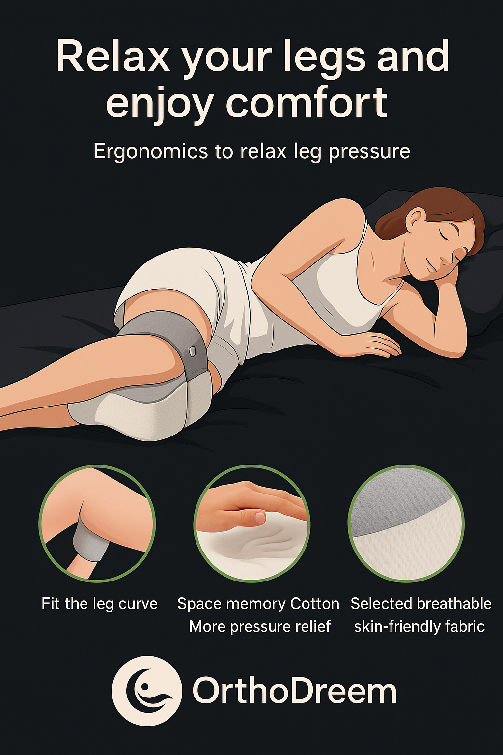 OrthoDreem™ Orthopedic Slow Rebound Memory Cotton Clamp Leg Pillow